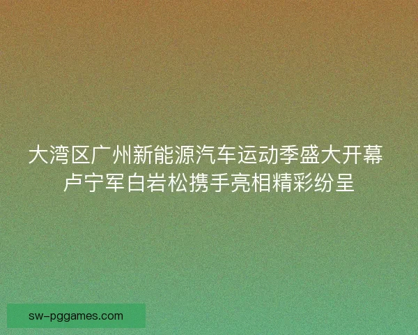 大湾区广州新能源汽车运动季盛大开幕 卢宁军白岩松携手亮相精彩纷呈